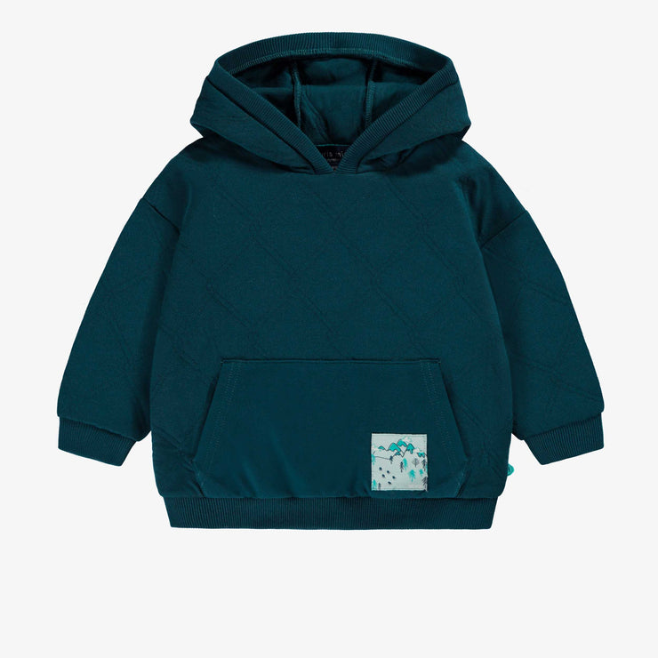 Chandail bleu sarcelle en jersey matelassé, bébé