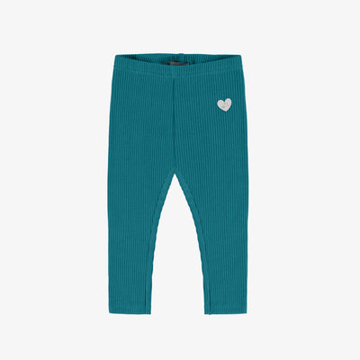 Legging turquoise en tricot côtelé, bébé