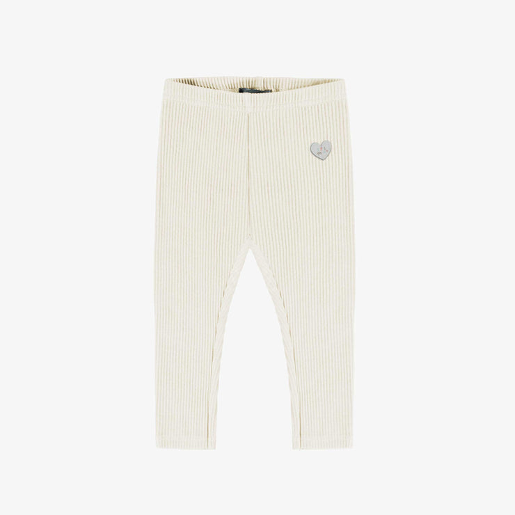 Legging crème en tricot côtelé, bébé