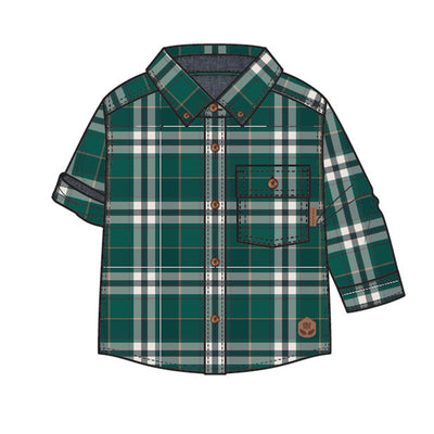 Chemise verte à carreaux, bébé