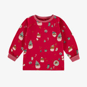 Pyjama rouge à motifs festifs, bébé