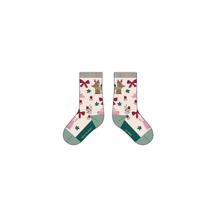 Chaussettes crème à motifs festifs, bébé