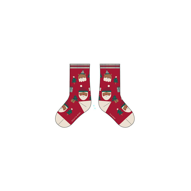 Chaussettes rouge à motifs festifs, bébé