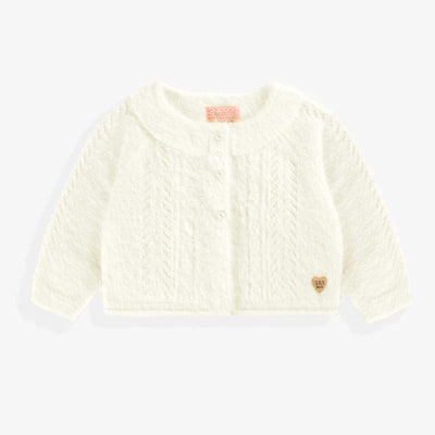 Cardigan blanc pelucheux, bébé