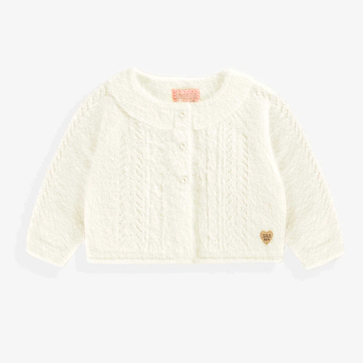 Cardigan blanc pelucheux, bébé