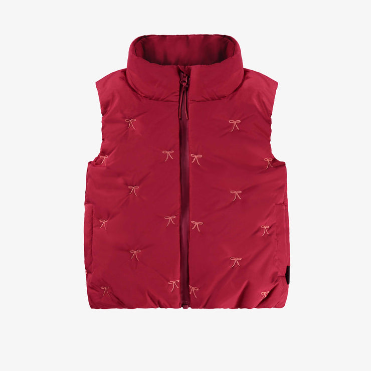 Veste doudoune sans manches rouge framboise, enfant