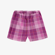 Jupe-short mauve à carreaux, enfant  || Purple plaid skort, child