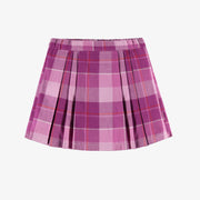 Jupe-short mauve à carreaux, enfant  || Purple plaid skort, child