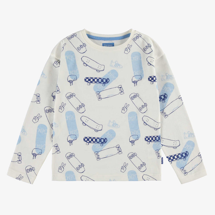 T-shirt crème avec imprimé, enfant  || Cream T-shirt will all over print, child