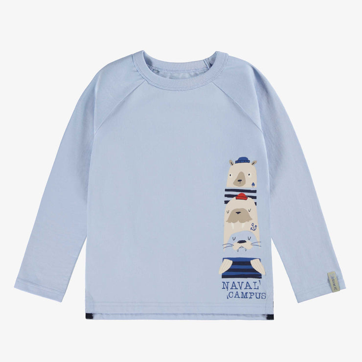 T-shirt bleu avec illustrations, enfant