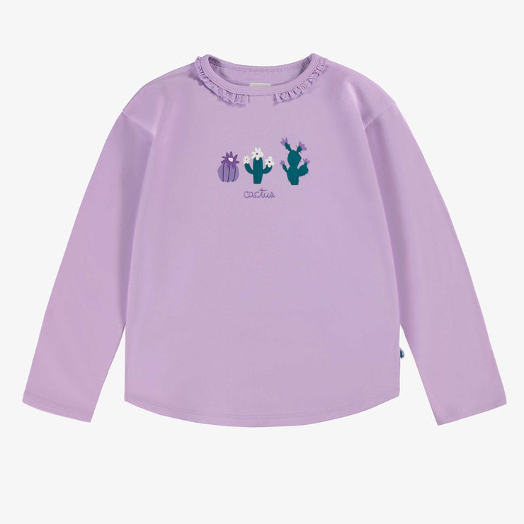 T-shirt mauve avec illustration, enfant