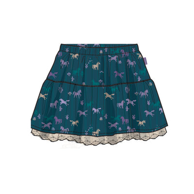 Jupe turquoise à motifs, enfant