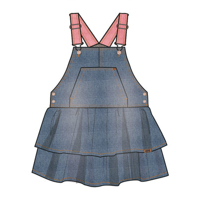 Robe chasuble bleue en denim, enfant