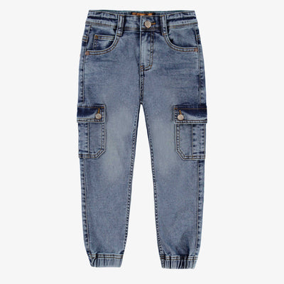 Jean bleu avec poches cargo, enfant
