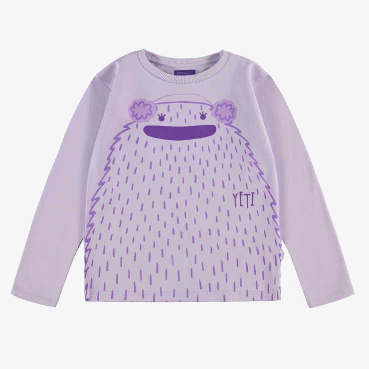 T-shirt mauve avec illustration, enfant