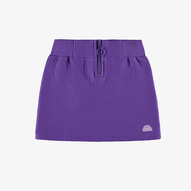 Jupe mauve en jersey matelassé, enfant