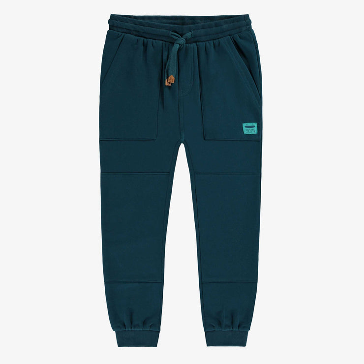 Pantalon bleu sarcelle style jogger, enfant