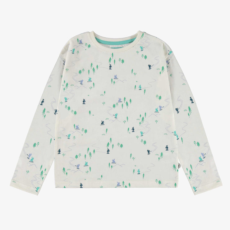 T-shirt crème avec motifs, enfant