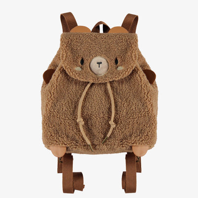 Sac à dos ourson en sherpa brun, enfant
