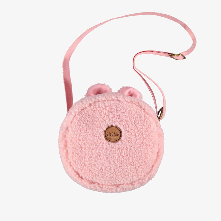 Dos du sac à bandoulière lapin rose, enfant