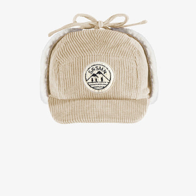 Casquette crème en velours côtelé, enfant
