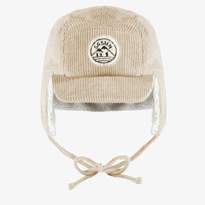 Casquette crème en velours côtelé, enfant