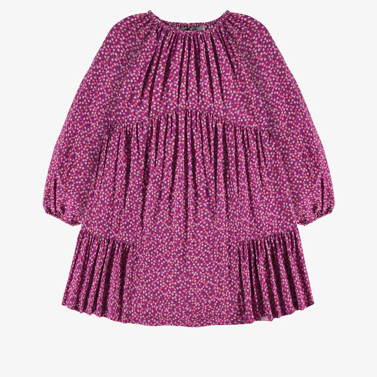 Robe mauve à motif floral, enfant
