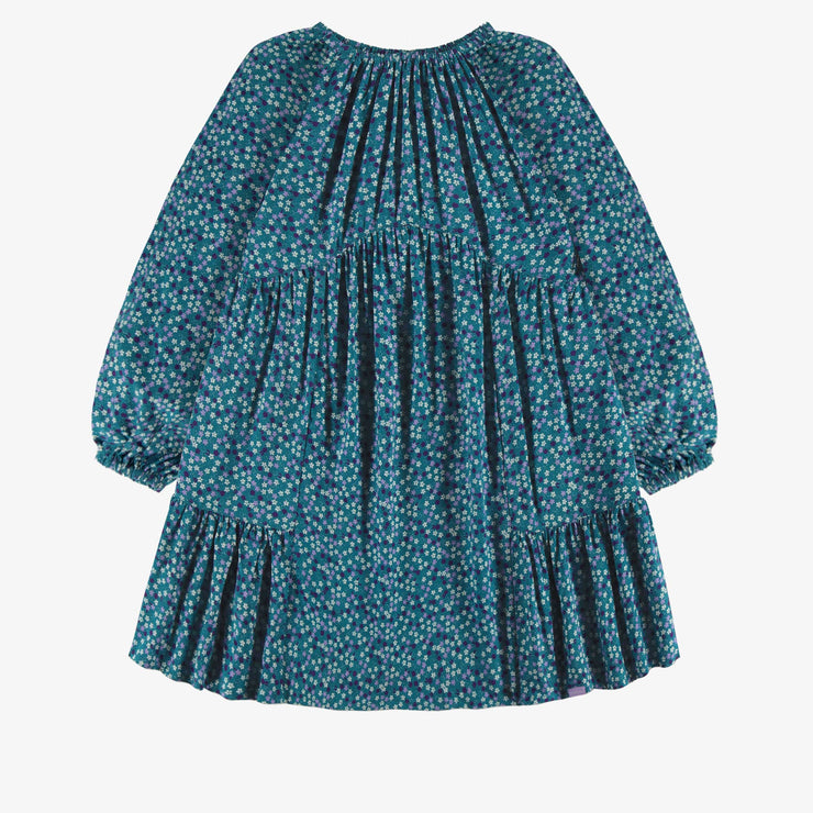 Robe turquoise à motif floral, enfant