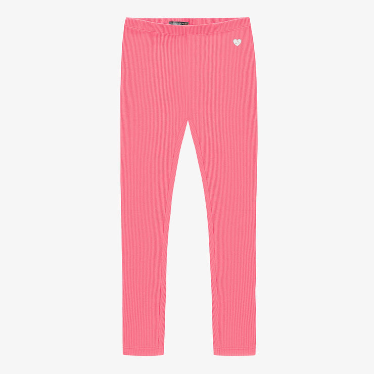 Legging rose en tricot côtelé, enfant