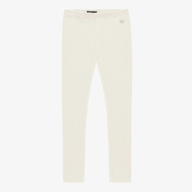 Legging crème en tricot côtelé, enfant