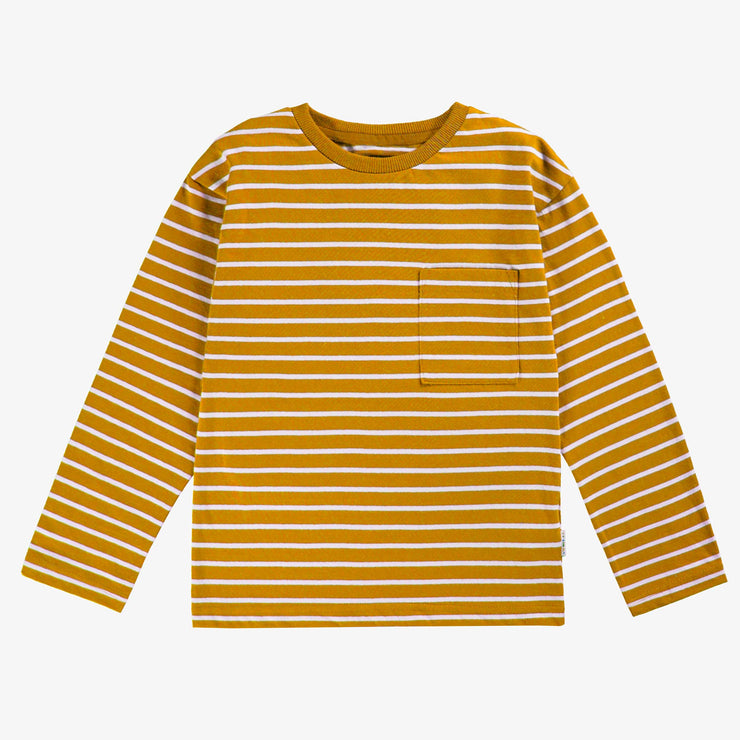 T-shirt orange à rayures, enfant