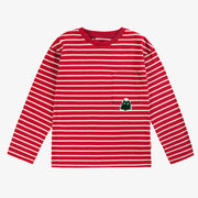 T-shirt rouge à rayures, enfant