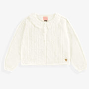 Cardigan blanc pelucheux, enfant