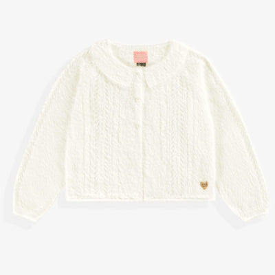 Cardigan blanc pelucheux, enfant