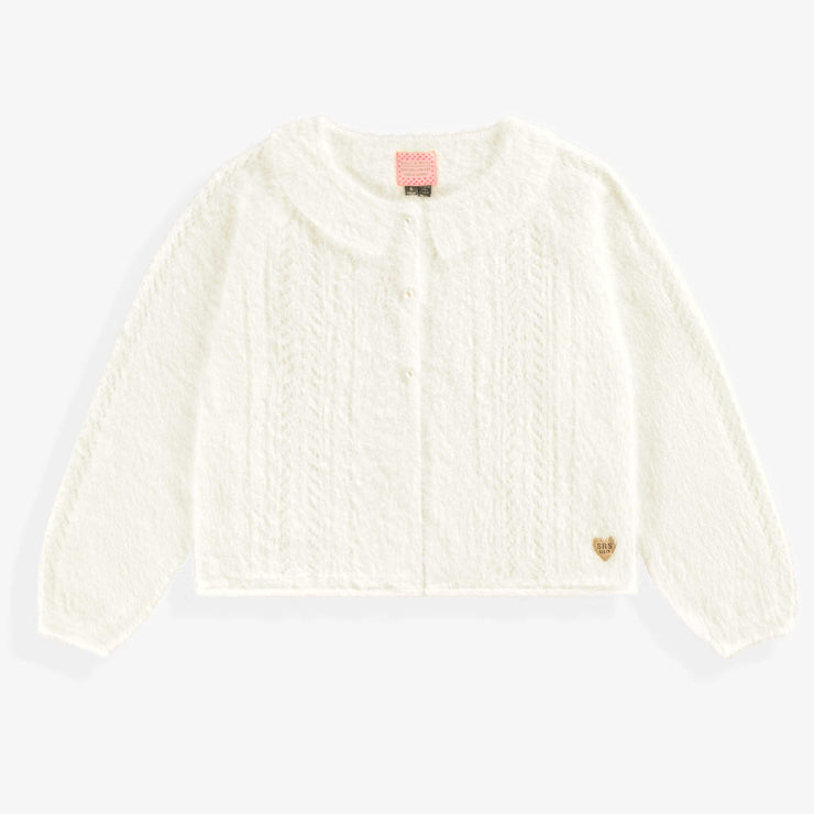 Cardigan blanc pelucheux, enfant
