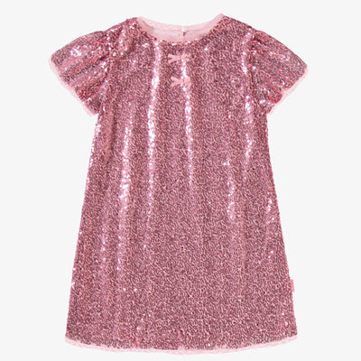 Robe rose à paillettes, enfant