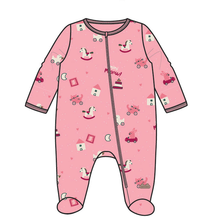 Pyjama rose en velours, naissance