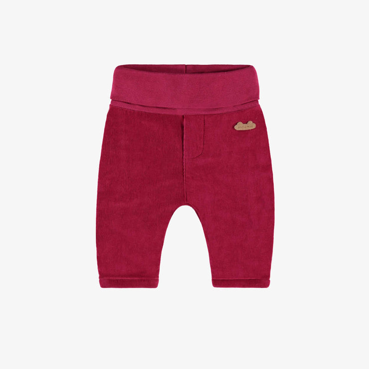 Pantalon rose en velours côtelé, naissance