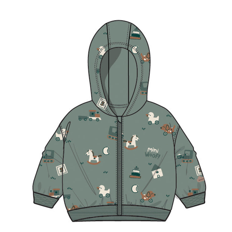 Veste verte en velours, naissance