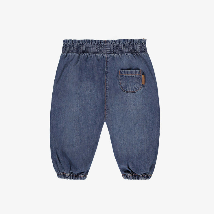 Jean taille sac en papier, naissance