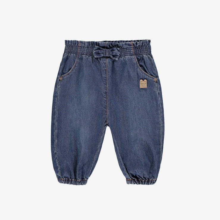 Jean taille sac en papier, naissance