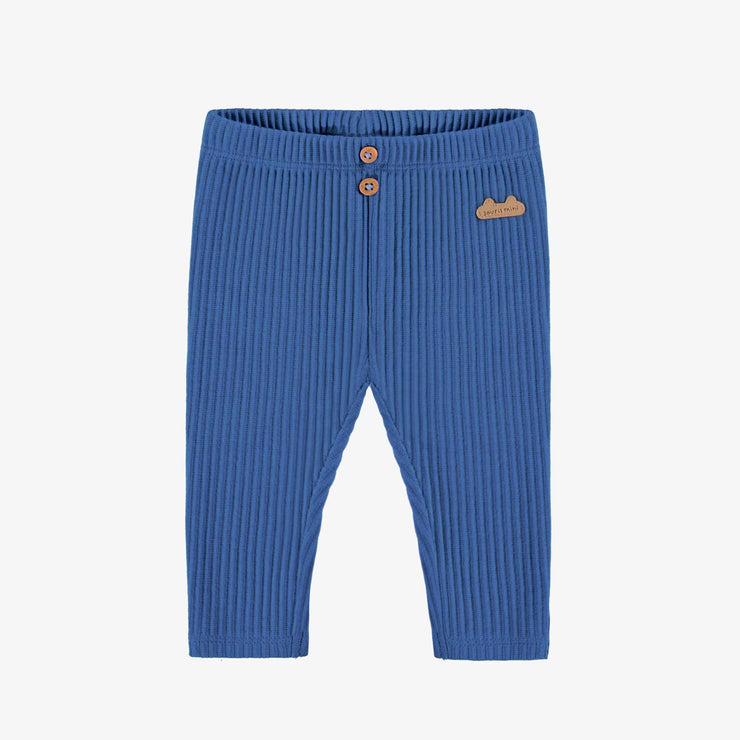 Legging bleu en tricot côtelé, naissance