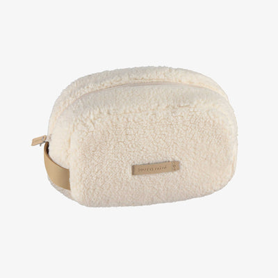 Trousse de toilette crème en sherpa