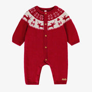 Une pièce rouge en tricot avec motifs jacquard, naissance