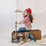 Pantalon coupe ajustée en denim extensible, bleu pâle, enfant || Slim fit pants in stretch denim, light blue, child