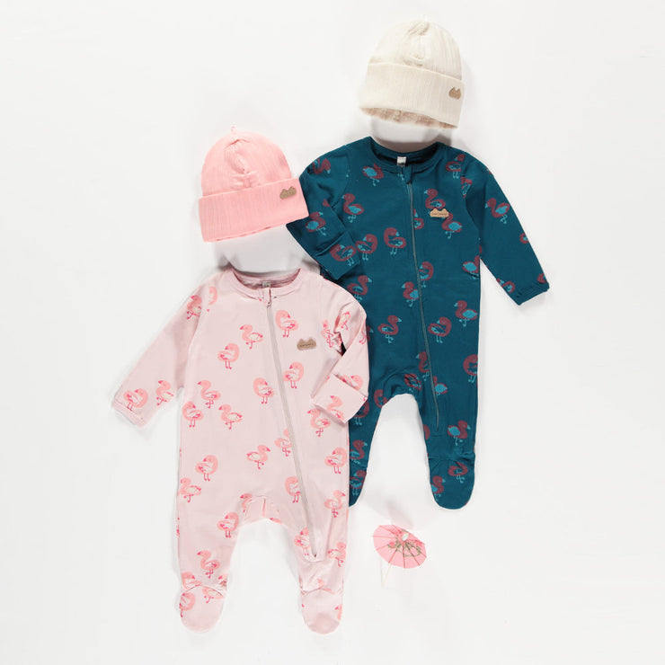Pyjamas une pièce en jersey extensible à motifs de flamants, naissance