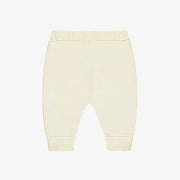 Pantalon crème coupe décontractée style jogging en coton français, naissance || Cream pants regular fit jogger style in French terry, newborn