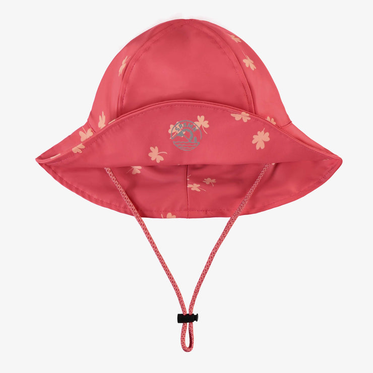 Chapeau de pluie rose à motif en polyuréthane, enfant || Pink rain hat with a print in polyurethane, child