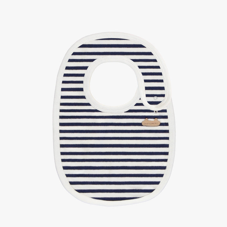 Bavoir bleu pâle à motif de voiliers en coton français, naissance