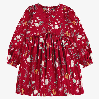 Robe rouge à motifs festifs, enfant - Souris Mini